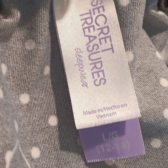 Black and White Polka Dot / Floral Lace V Neck Halter Night Slip Dress Sz L - Picture 9 of 9